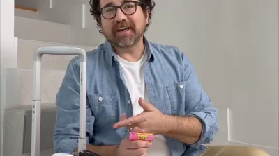 Facebook ad featuring Gruberesque man hawking diarrhea pills.